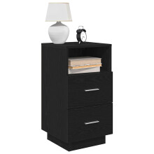 Berkfield Bedside Cabinet with 2 Drawers Black 36x36x68 cm