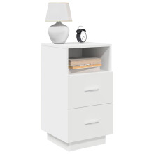 Berkfield Bedside Cabinet with 2 Drawers White 36x36x68 cm