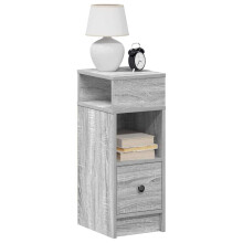 Berkfield Bedside Cabinet with Drawer Grey Sonoma 25x31x66 cm