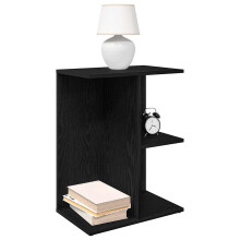 Berkfield Bedside Tables 2 pcs Black Oak 46.5x29x61 cm Engineered Wood