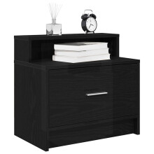Berkfield Bedside Cabinets with Drawer 2 pcs Black Oak 51x31x47 cm