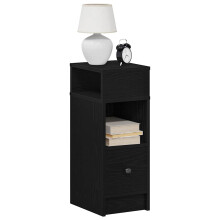 Berkfield Bedside Cabinets 2 pcs with Drawer Black 25x31x66 cm