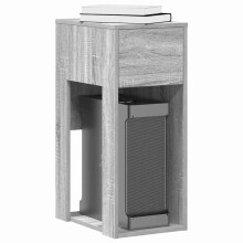 Berkfield Computer Tower Stand with Drawer Grey Sonoma 30x44x74 cm