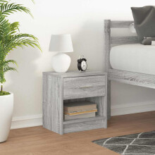 Berkfield Bedside Cabinet with Drawer Grey Sonoma 39x28x41 cm