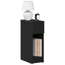 Berkfield Bedside Cabinet with Drawer Black Oak 20x36x60 cm