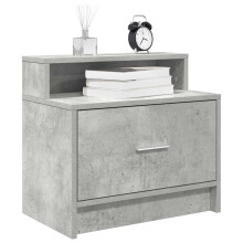Berkfield Bedside Cabinets with Drawer 2 pcs Concrete Grey 51x31x47 cm
