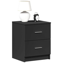Berkfield Bedside Cabinets 2 pcs with 2 Drawers Black 40x36x50 cm