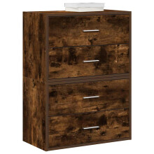 Berkfield Cabinets with 2 Drawers 2 pcs Smoked Oak 60x31x40 cm Engineered Wood