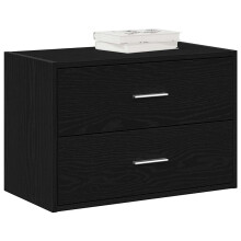 Berkfield Cabinet with 2 Drawers Black Oak 60x31x40 cm Engineered Wood