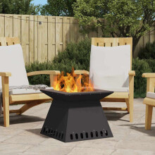 Berkfield Fire Pit Black 48 x 48 x 40 cm Steel