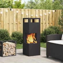 Berkfield Fire Pit Black 35 x 35 x 100 cm Steel