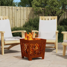 Berkfield Fire Pit Brown 40 x 40 x 40 cm Weathering steel