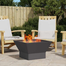 Berkfield Fire Pit Black 60 x 60 x 35 cm Steel