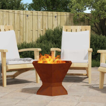 Berkfield Fire Pit Brown 50 x 50 x 40 cm Weathering Steel