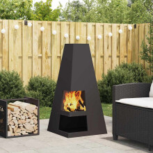 Berkfield Fire Pit Black 50 x 50 x 100 cm Steel