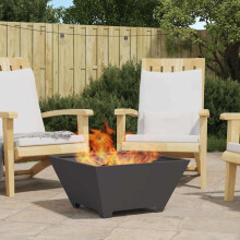Berkfield Fire Pit Black 60 x 60 x 30 cm Steel