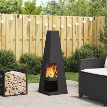 Berkfield Fire Pit Black 35 x 35 x 100 cm Steel