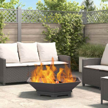Berkfield Fire Pit Black 100 x 100 x 28 cm Steel