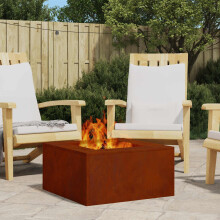 Berkfield Fire Pit Brown 60 x 60 x 30 cm Weathering Steel