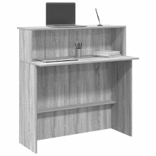 Berkfield Reception Desk Grey Sonoma 100x50x103.5 cm Engineered Wood