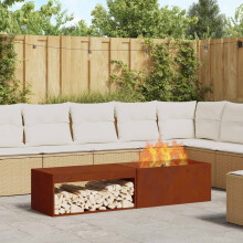 Berkfield Fire Pit Brown 160 x 45 x 35 cm Steel