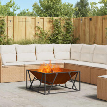 Berkfield Fire Pit Brown 80 x 80 x 40 cm Weathering Steel