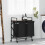 Berkfield Laundry Basket 2 Compartments with Wheels Smoked Oak 1