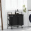 Berkfield Laundry Basket 2 Compartments with Wheels Brown Oak 1