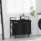 Berkfield Laundry Basket 2 Compartments with Shelf Black Oak 1