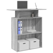 Berkfield Reception Desk Grey Sonoma 100x40x104 cm Engineered Wood