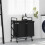 Berkfield Laundry Basket 2 Compartments with Wheels Black Oak 1