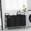 Berkfield Laundry Basket 3 Compartments with Shelf Black Oak 1