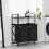 Berkfield Laundry Basket 2 Compartments with Shelves Black Oak 1