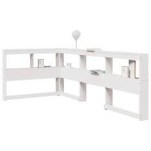 Berkfield Bookcase Headboard L-Shaped White 80 cm Solid Wood Pine