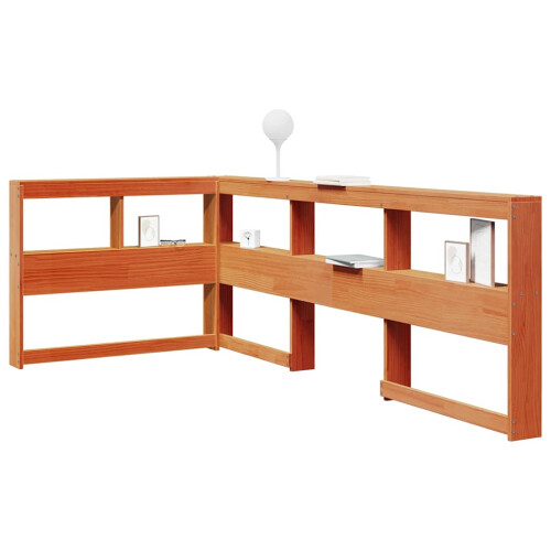 Berkfield Bookcase Headboard L-Shaped Wax Brown 80 cm Solid Wood Pine