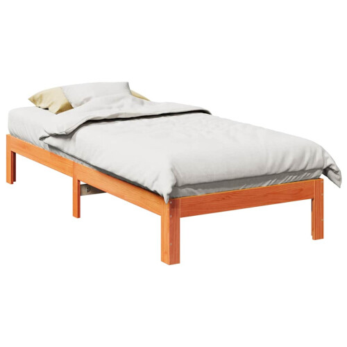 Berkfield Bed Frame without Mattress Wax Brown 90x200 cm Solid Wood Pine