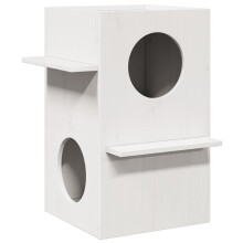 Berkfield Cat House White 43x43x60 cm Solid Wood Pine