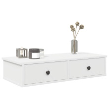 Berkfield Wall Shelf with Drawers White 80x34x17 cm Engineered Wood