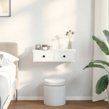 Berkfield Wall Shelf with Drawers White 60x28x15 cm Engineered Wood