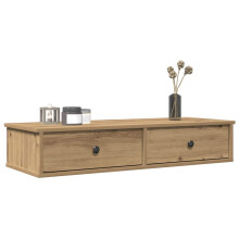 Berkfield Wall Shelf with Drawers Artisian Oak 100x37.5x19 cm Engineered Wood