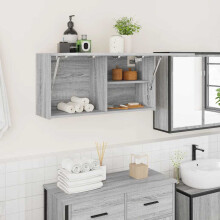 Berkfield Bathroom Wall Cabinet Grey Sonoma 80x25x40 cm Engineered Wood