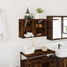 Berkfield Bathroom Wall Cabinet Smoked Oak 60x25x40 cm Engineered Wood