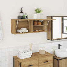 Berkfield Bathroom Wall Cabinet Artisan Oak 80x25x30 cm Engineered Wood