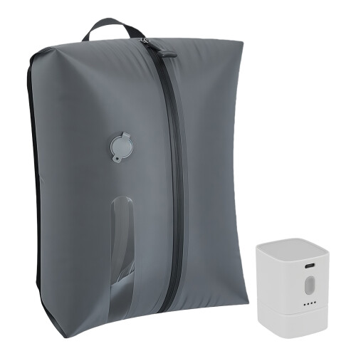 Waterproof 17L Vacuum Storage Bag Featuring Rechargeable-Gray