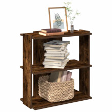 Berkfield Bookcase 3-Tier Smoked Oak 60x30x60 cm Engineered Wood