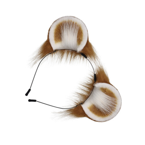 Adjustable Cosplay Flying Mouse Ear Headpiece Hair-brown white