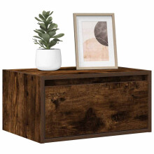 Berkfield Wall-mounted Bedside Cabinets with LED Lights 2 pcs Smoked Oak