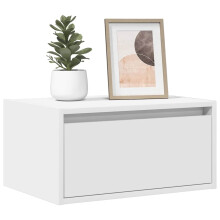 Berkfield Wall-mounted Bedside Cabinet with LED Lights White
