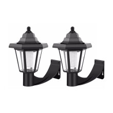 Set van 2 solar terrasverlichting, paalverlichting voor terras, zwembad, trappen en paden, weerbestendige LED-buitenverlichting op zonne-energie