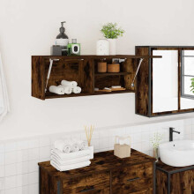 Berkfield Bathroom Wall Cabinet Smoked Oak 80x25x30 cm Engineered Wood